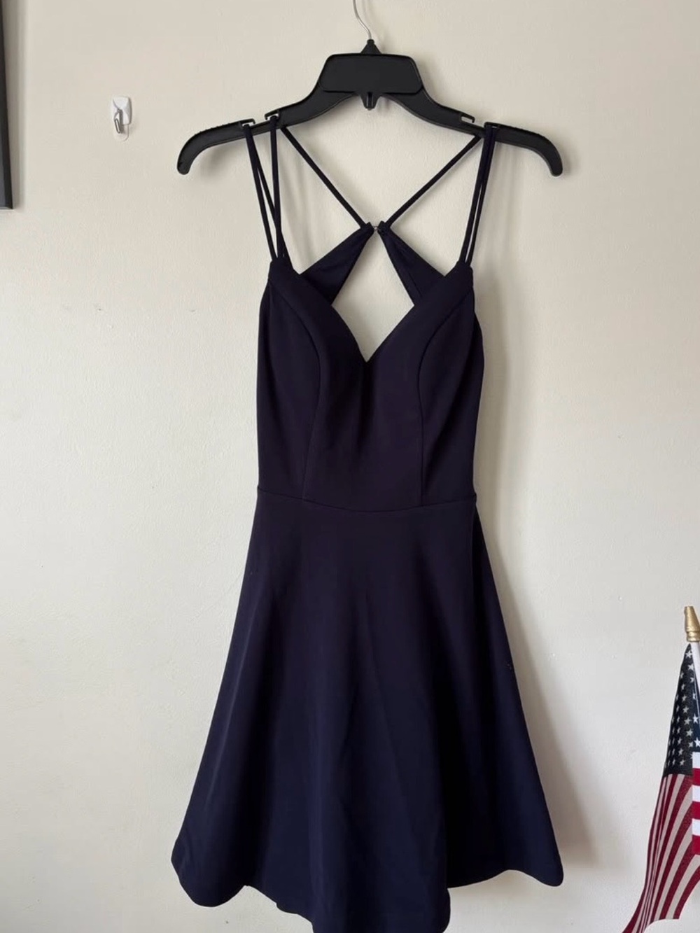 City Studios Black Strappy Mini Fit-and-Flare Dress